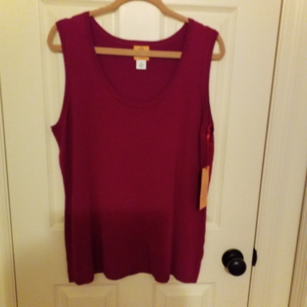 Ruby Rd, Sleeveless sweater top, NWT, 1X